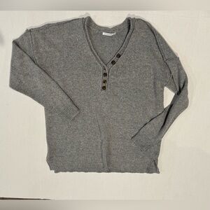 Staccato Gray V-Neck Sweater Womens Size Small